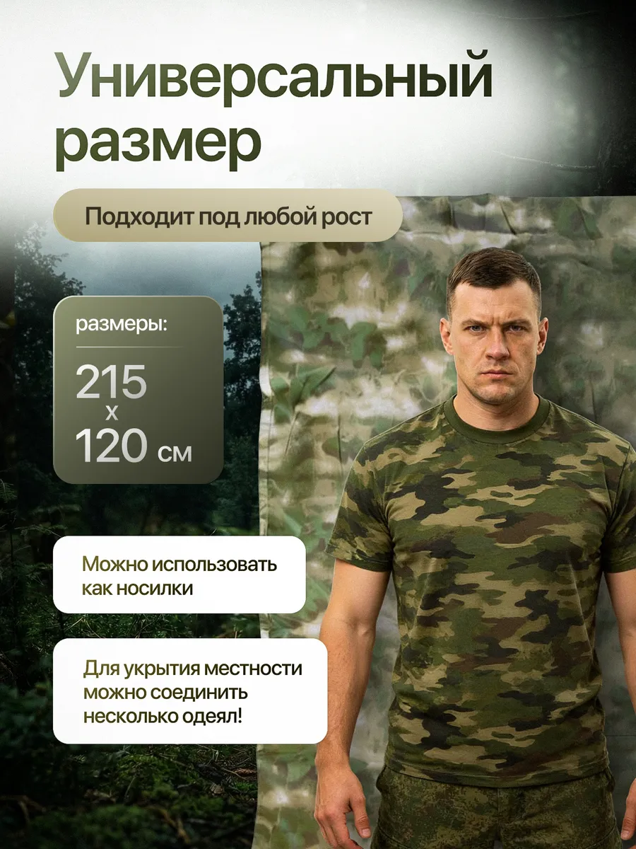 Антидроновое одеяло камуфляжное зима/мох — изображение 7