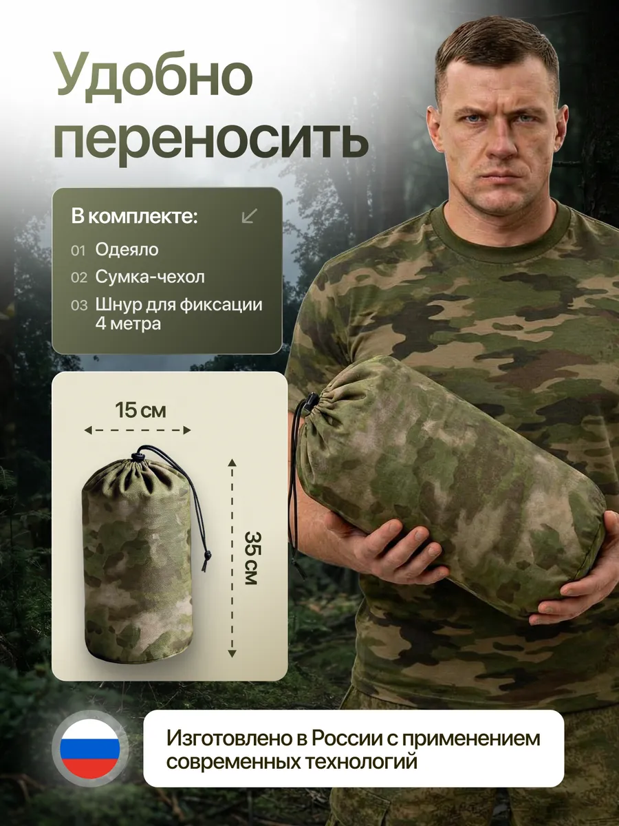 Антидроновое одеяло камуфляжное зима/мох — изображение 9