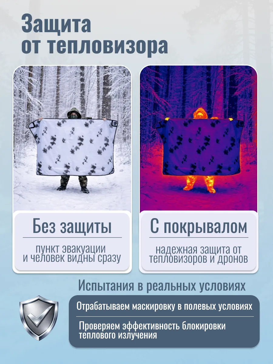 Антидроновое одеяло камуфляжное зима — изображение 2